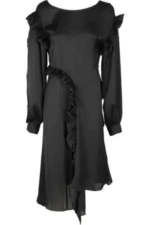 REMAIN Birger Christensen Kjole, Dame, Sort, XS, Satin, Satin Draperet Kjole