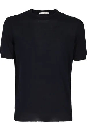 KANGRA CASHMERE Top, Herre, Blå, 2XL, Bomuld, Bomuld T-shirt