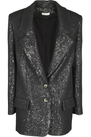 The Mannei Jakke, Dame, Sort, XS, Glitrende Paillet Top