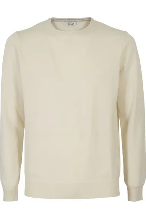 KANGRA CASHMERE Strik, Herre, Hvid, XL, Cashmere, Luksuriøs Cashmere Sweater