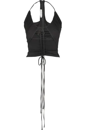 CHRISTOPHER ESBER Top, Dame, Sort, 2XS, Ruched Halter Top