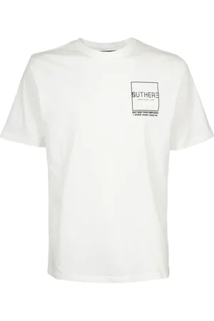 OUTHERE Top, Herre, Hvid, S, Bomuld, Bomuld Bagtryk T-shirt