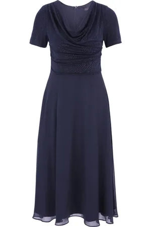 Vera Mont Kjole, Dame, Blå, 2XL, Uld, Glitter Cocktailkjole