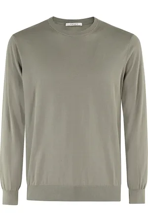 KANGRA CASHMERE Strik, Herre, Grøn, M, Bomuld, Hyggelig Strik Trøje