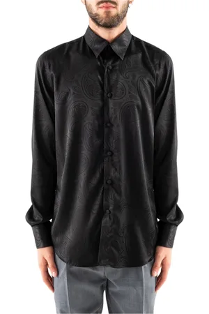 COR SINE LABE DOLI Skjorte, Herre, Sort, 2XS, Bomuld, Casual Paisley Skjorte