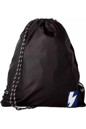 Neil Barrett Taske, Herre, Sort, ONE SIZE, Nylon, Elegant Nylon Snøre Rygsæk