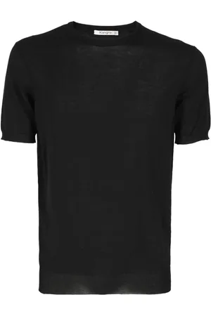 KANGRA CASHMERE Top, Herre, Sort, 2XL, Bomuld, Bomuld T-shirt
