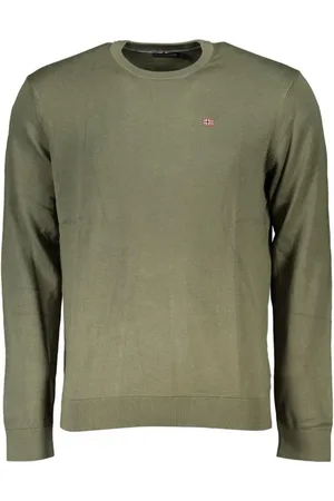 Napapijri Strik, Herre, Grøn, L, Bomuld, Grøn Crew Neck Broderet Sweater
