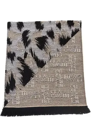 Roberto Cavalli Tilbehør, Herre, Flerfarvet, ONE SIZE, Uld, Dyremønster Uld-Blend Tørklæde