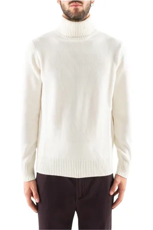 COR SINE LABE DOLI Strik, Herre, Hvid, S, Uld, Turtleneck Jumpers i Marineblå Uld