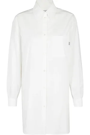 Moschino Kjole, Dame, Hvid, XS, Elegant Popeline Skjorte