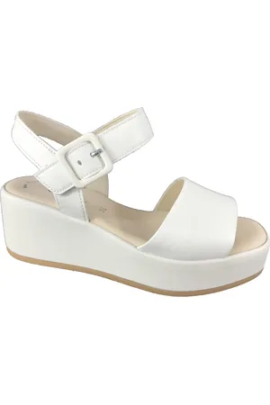 Gabor Sko, Dame, Hvid, 37 1/2 EU, Uld, Stilfuld Sandal til Kvinder