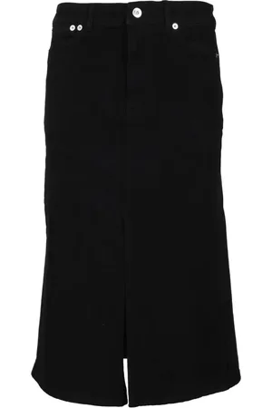 Proenza Schouler Nederdel, Dame, Sort, XS, Uld, Stilfuld Denim Midi Nederdel
