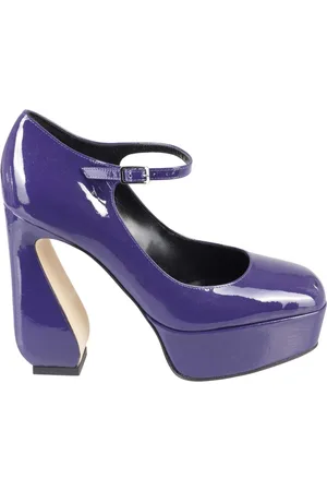 Sergio Rossi Sko, Dame, Lilla, 39 EU, Læder, Elegant Patent Leather Sko