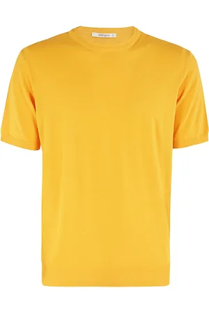 KANGRA CASHMERE Top, Herre, Gul, XL, Bomuld, Afslappet Bomuld T-shirt