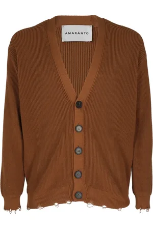 AMARANTO Strik, Herre, Brun, M, Bomuld, Cardigans