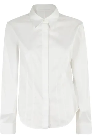 Helmut Lang Bluser & Skjorter, Dame, Hvid, L, Uld, Stilfuld Darted Skjorte
