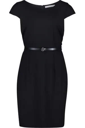 Betty & Co Kjole, Dame, Sort, S, Uld, Bæltet skede kjole