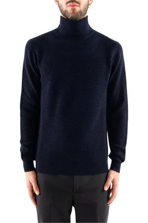 COR SINE LABE DOLI Strik, Herre, Blå, S, Uld, Turtleneck Jumpers i Marino Uld