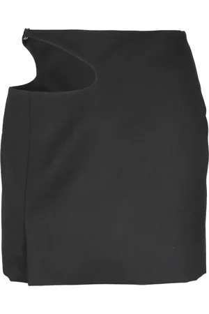 Low Classic Nederdel, Dame, Sort, M, Mini Curve Hole Jeans
