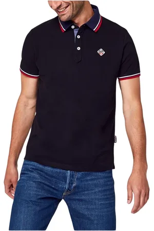 Schott NYC Top, Herre, Sort, S, Bomuld, Sort Bomuldspolo Med Logo Patch