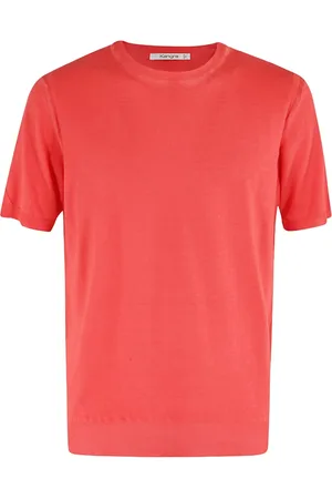 KANGRA CASHMERE Top, Herre, Lyserød, XL, Bomuld, Afslappet Bomulds T-shirt