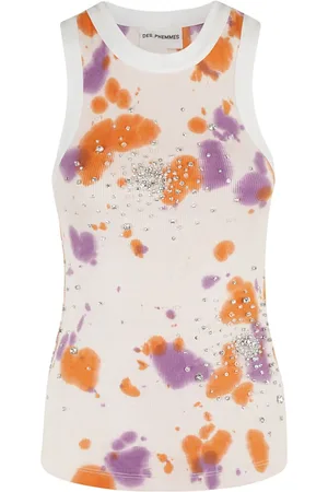 Des Phemmes Top, Dame, Flerfarvet, 2XS, Bomuld, Splash Broderi Tank Top
