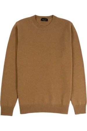 Roberto Collina Strik, Herre, Brun, L, Cashmere, Kashmir Klassisk Sweater