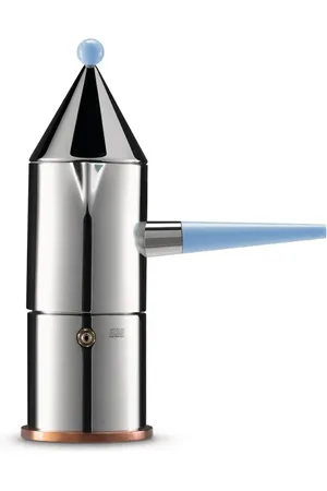Alessi Home, unisex, Blå, ONE SIZE, Uld, Langhåndtag Kaffemaskine, Blå Stål