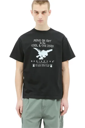 Brain Dead Top, Herre, Sort, L, Bomuld, Grafisk Print Bomuld T-shirt