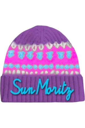 MC2 SAINT BARTH Tilbehør, Herre, Flerfarvet, ONE SIZE, Cashmere, Blød Nordisk Jacquard Sun Moritz Beanie
