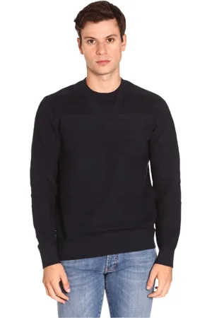 Armani Exchange Strik, Herre, Blå, S, Bomuld, Blå Stribet Sweater - Casual Chic Stil