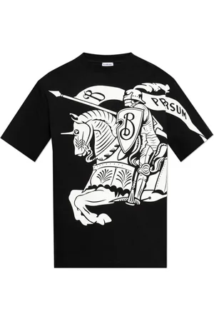 Burberry Top, Herre, Sort, L, Bomuld, T-shirt med logo
