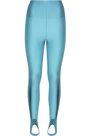 Andamane Bukser, Dame, Blå, XS, Nylon, Turkis Nylon Leggings med Elastisk Talje