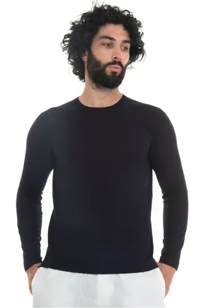 hindustrie Top, Herre, Blå, M, Bomuld, Slim Fit Langærmet Jersey T-shirt