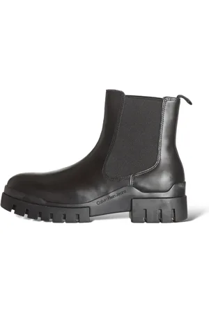 Calvin Klein Sko, Herre, Sort, 42 EU, Læder, Læder Ankelstøvler Trendy Stil
