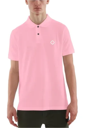 MA.STRUM Top, Herre, Lyserød, XL, Bomuld, Pique Polo Candy Kortærmet
