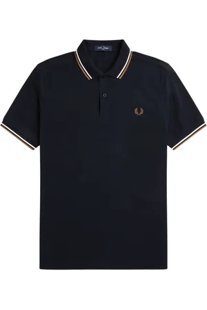 Fred Perry Top, Herre, Blå, XL, Bomuld, Slim Fit Twin Tipped Polo
