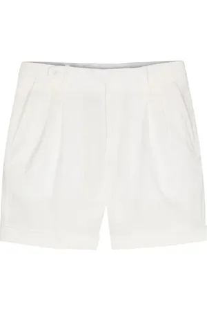 BRIONI Shorts, Herre, Hvid, XL, Bomuld, Hvide Seersucker Chino Shorts