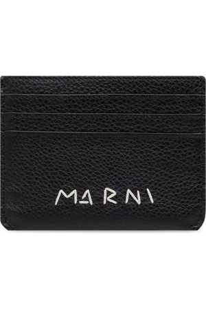 Marni Tilbehør, Herre, Sort, ONE SIZE, Læder, Læderkortholder