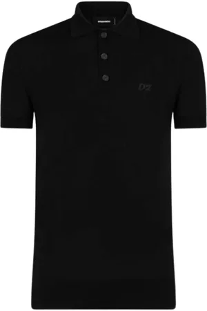 Dsquared2 Top, Herre, Sort, XL, Uld, Kortærmet Strikket Polo