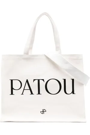 Patou Taske, Dame, Hvid, ONE SIZE, Bomuld, Hvid Logo Print Tote Taske