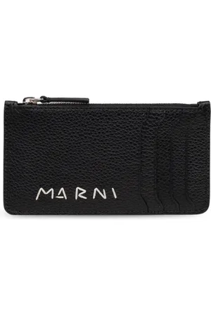 Marni Tilbehør, Herre, Sort, ONE SIZE, Læder, Læderkortholder