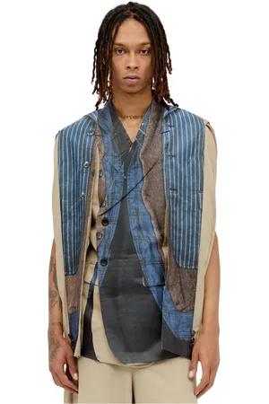 Comme des Garçons Jakke, Herre, Blå, L, Uld, Trompe LOeil Double-Breasted Blazer