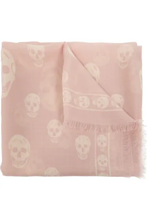 Alexander McQueen Tilbehør, Dame, Lyserød, ONE SIZE, Uld, Uldtørklæde