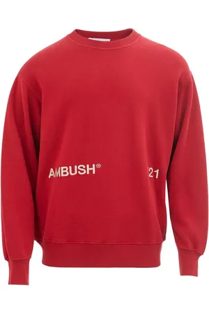 AMBUSH Sweathshirts & Hoodies, Herre, Rød, L, Bomuld, Rød Bomuldssweater Rund Hals Lange Ærmer