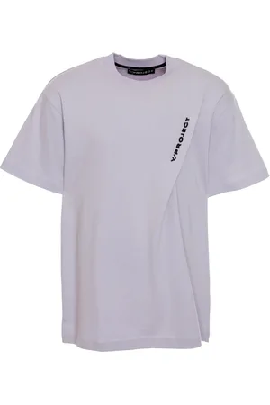 Y / PROJECT Top, Herre, Lilla, L, Uld, Logo T-shirt Casual Stil