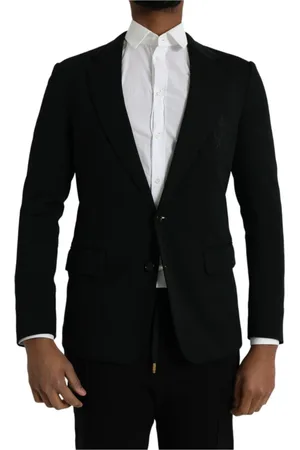 Dolce & Gabbana Jakke, Herre, Sort, M, Uld, Sort Uldslimfitdragt