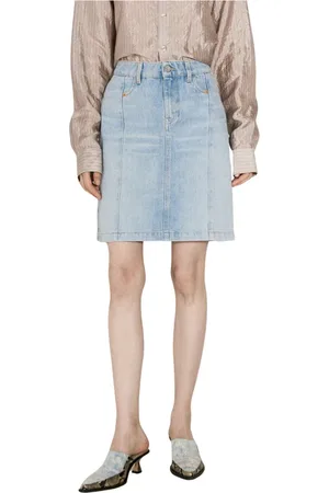 MARTINE ROSE Nederdel, Dame, Blå, M, Denim, Denim Mini Nederdel med Lynlåslommer