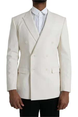 Dolce & Gabbana Jakke, Herre, Hvid, L, Uld, Klassisk Uldblazer